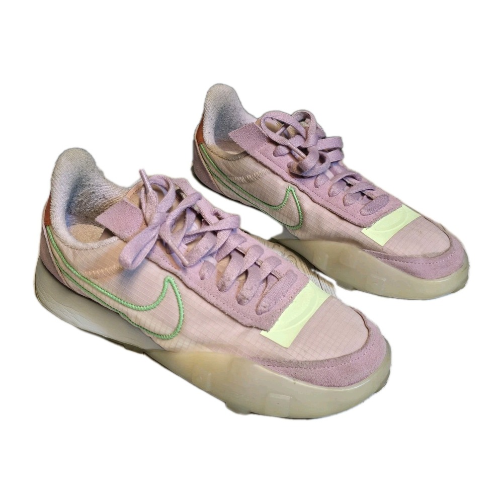 👟 WMNS Nike Waffle Racer 2X Light‎ Arctic Pink / Poison Green Sz 9.5 CK6647-601